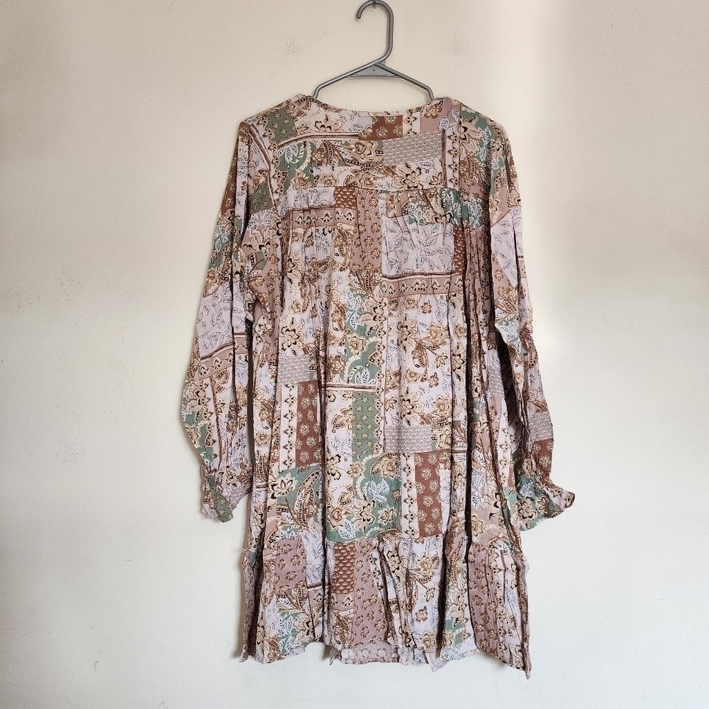 Dress Forum Sage/ Lavender Multi | Patchwork Sewing Boho Dress size Small - Picture 5 of 9